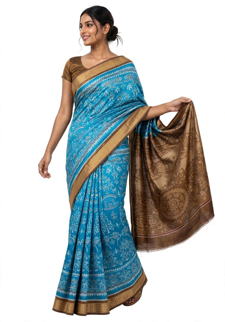 Full tisu sambalpuri silk saree 