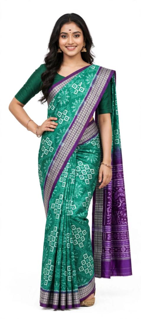 Sambalpuri pure silk pata saree double ekat 