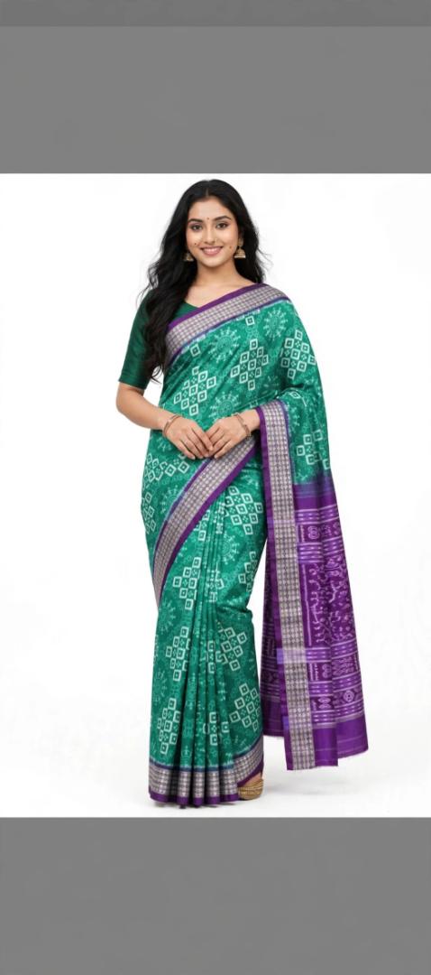 Sambalpuri pure silk pata saree double ekat 