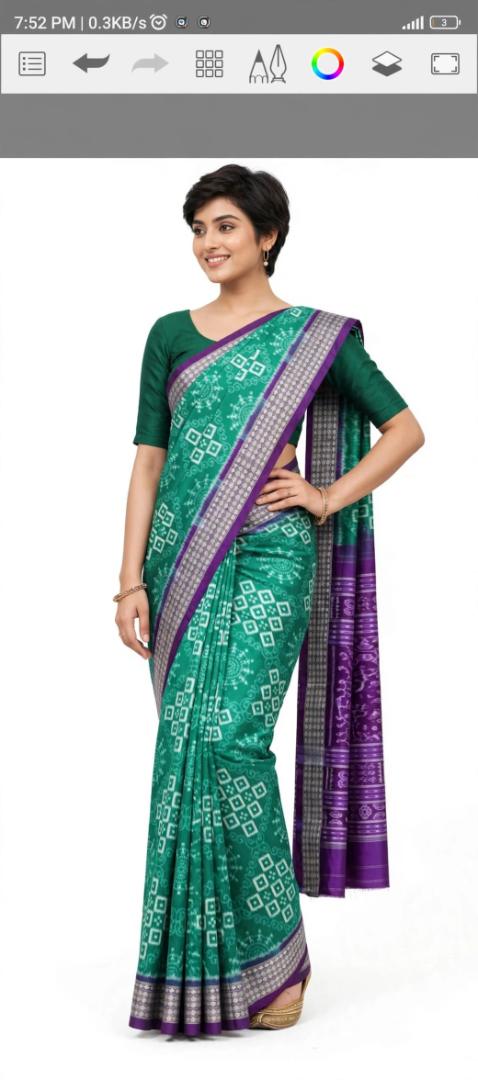 Sambalpuri pure silk pata saree double ekat 