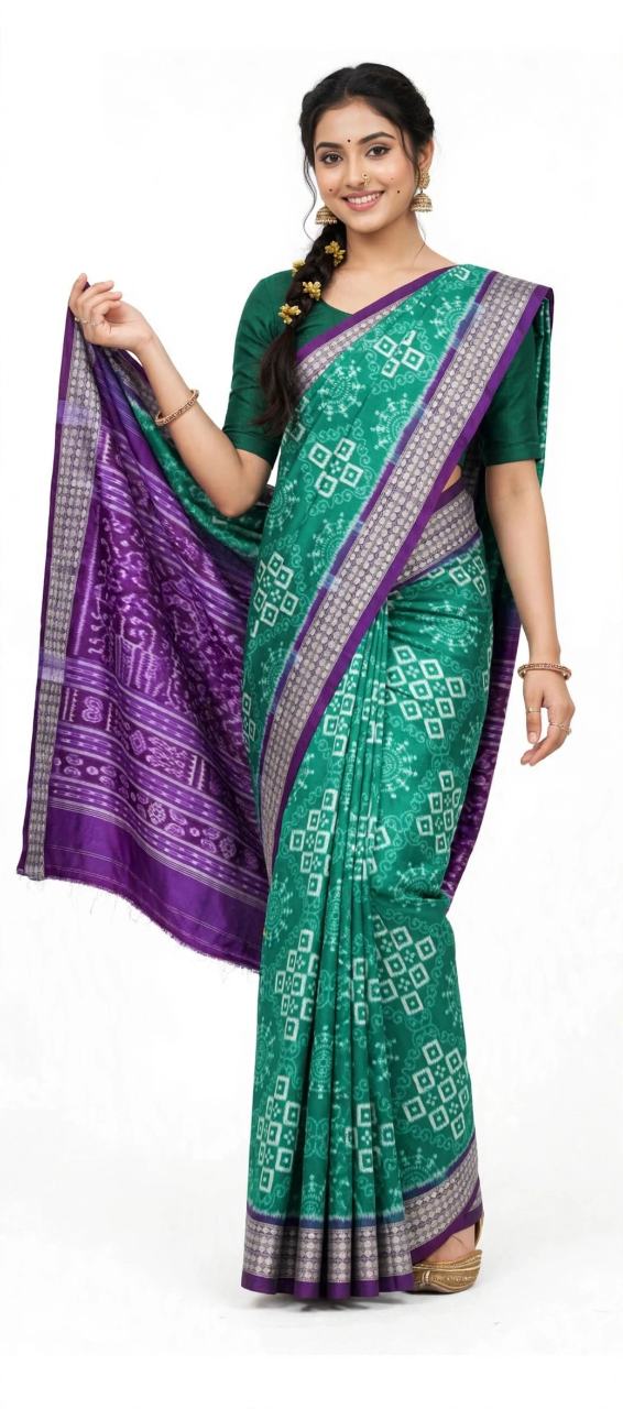 Sambalpuri pure silk pata saree double ekat 